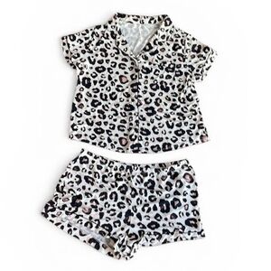 Stars Above Leopard Print Pajama Set